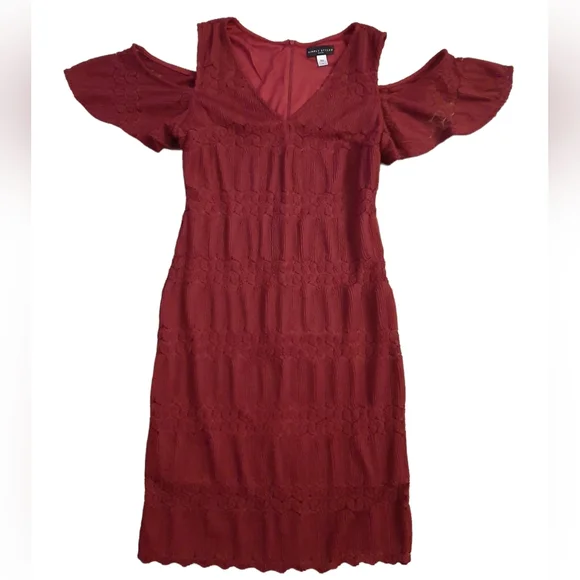 sachin and babi light blue dress Burgundy Long Sleeve Knee-length Dress